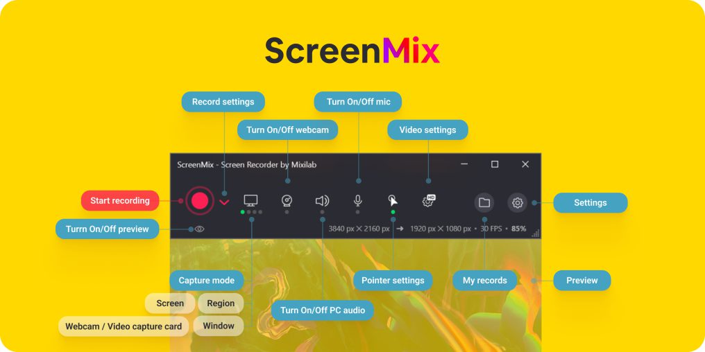 Capture, create, and share with ScreenMix - the ultimate screen recording software for producing captivating explainer videos!