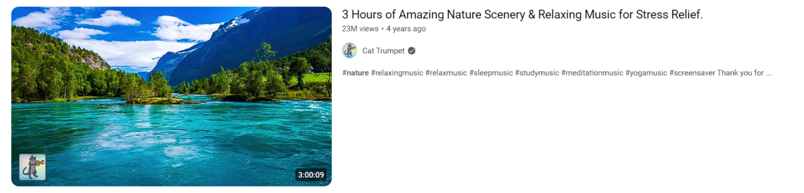 Nature YouTube Video Example