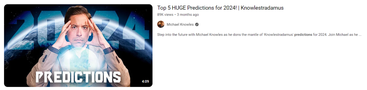 Prediction and analysis YouTube Video Example