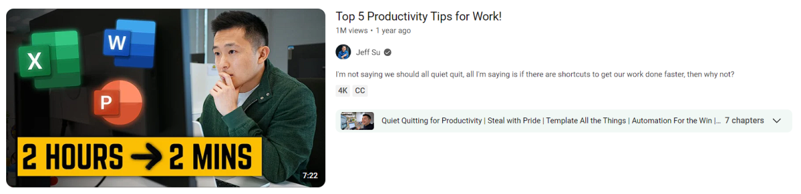 Productivity Hacks is an example of 50 trendy youtube video ideas