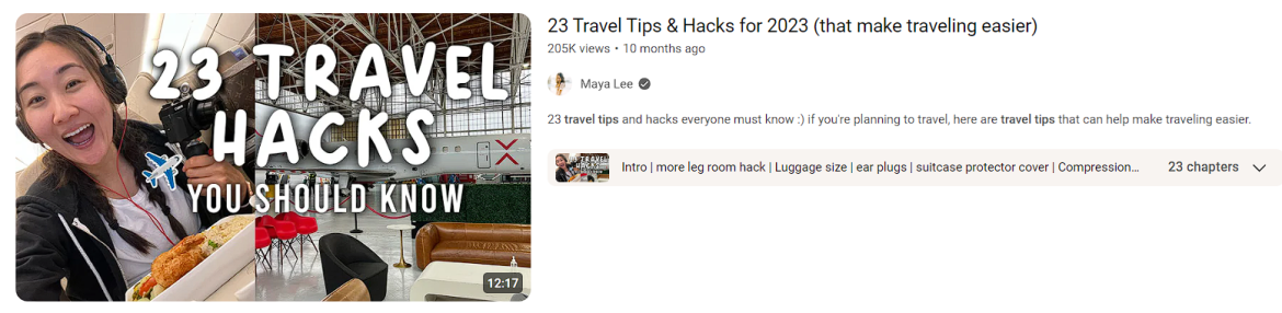Travel advice and tips is an example of 50 trendy youtube video ideas